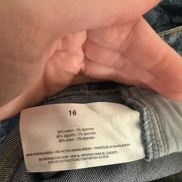 Anne Klein Size 16 Blue Denim Floral Pocket Haiti Mini Skirt - Picture 7 of 7